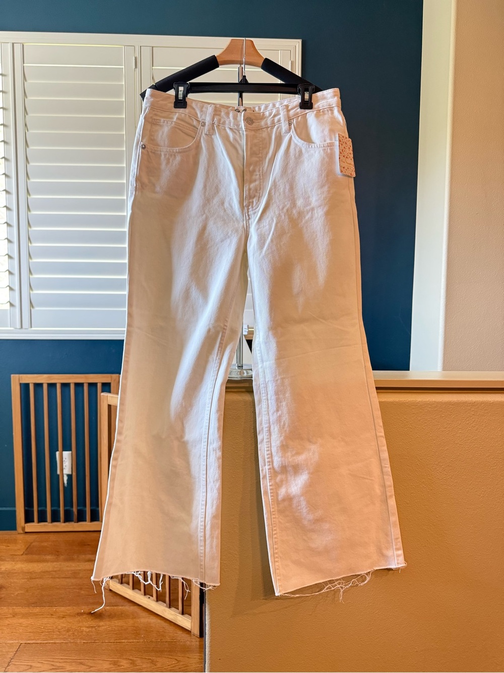 Free People Off-White Wide-Leg Jeans